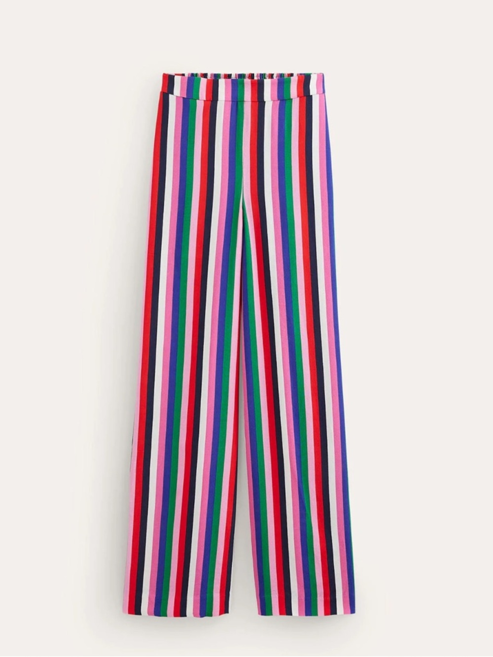 Boden Rainbow Stripe Wide Leg Pull-On Trousers - Picture 2 of 3